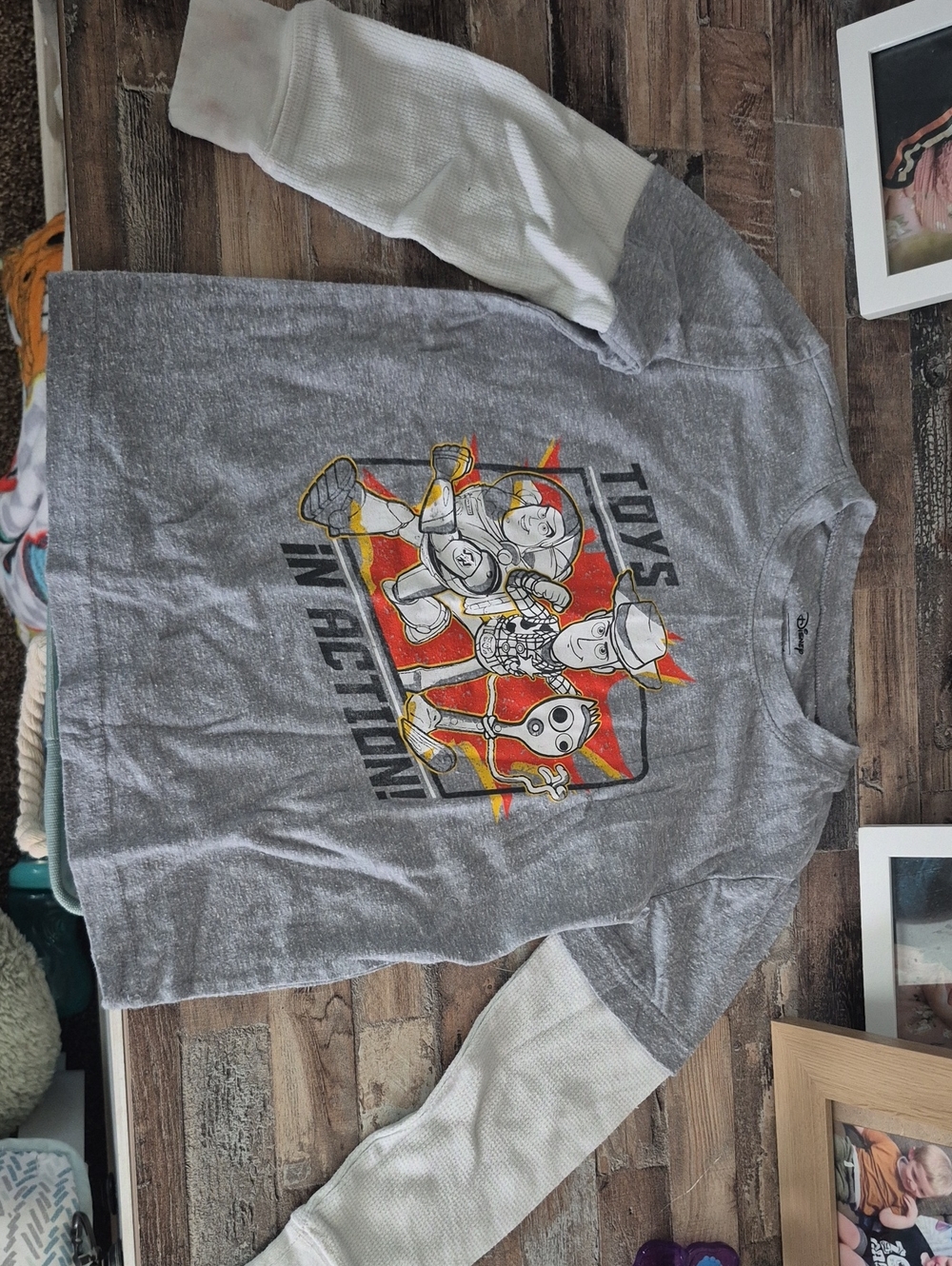 Disney Gray and White Toy Story Long-Sleeve Kids Shirt